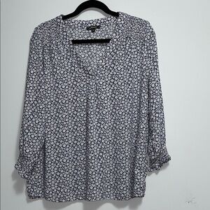 Soirée floral Blue/White Blouse XL